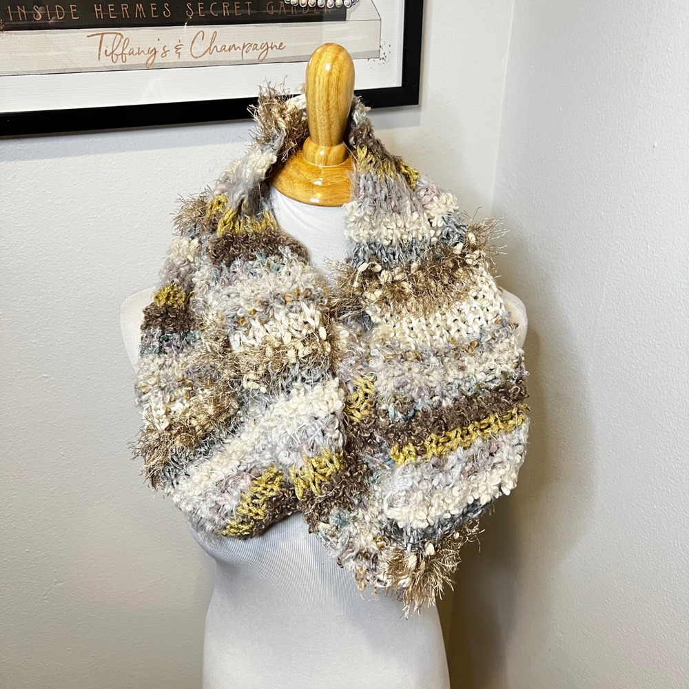 Steve Madden Cozy Textured Fringe Infinity Loop Scarf Warm Winter Accessory